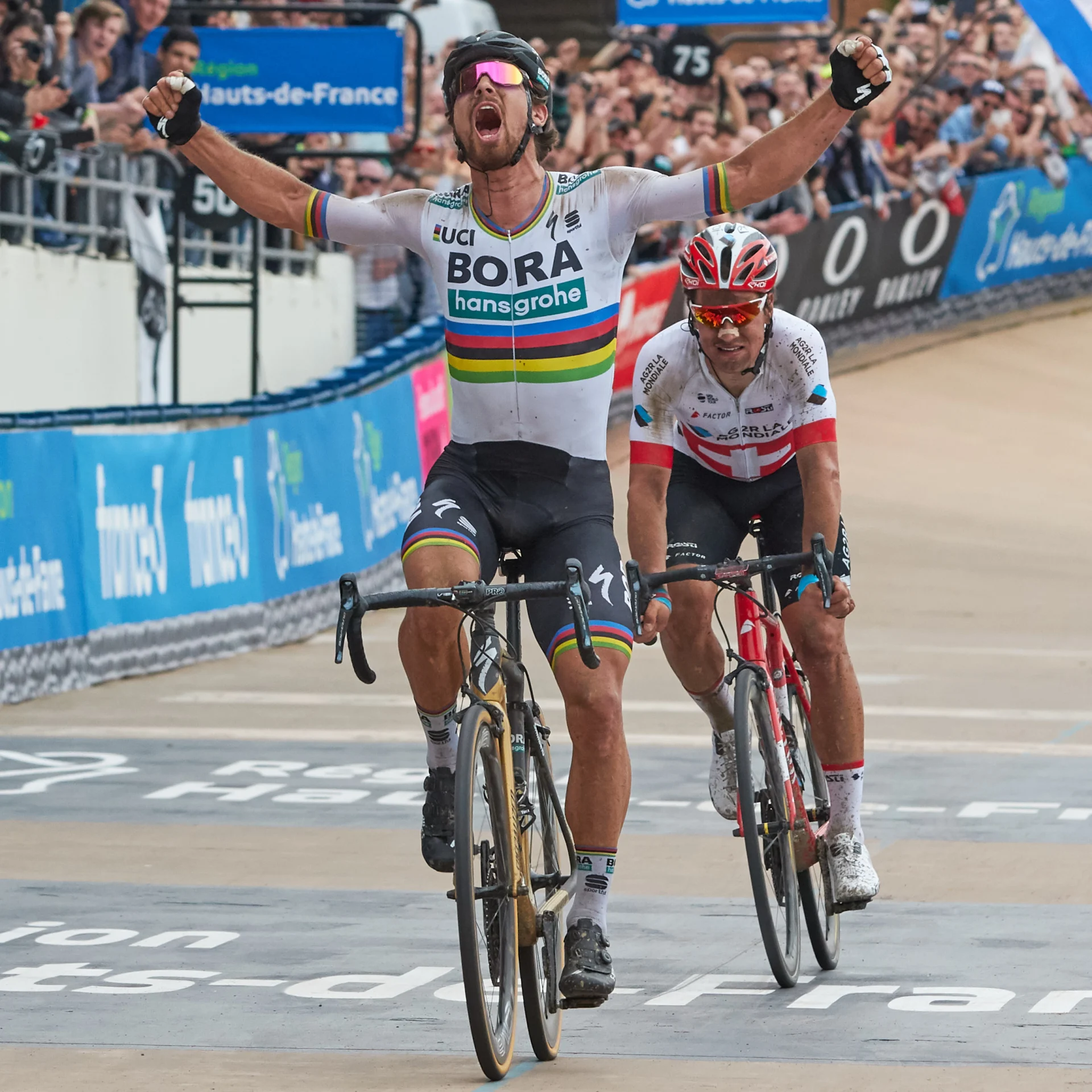 Paris Roubaix win for Peter Sagan. Image by Phil Crow